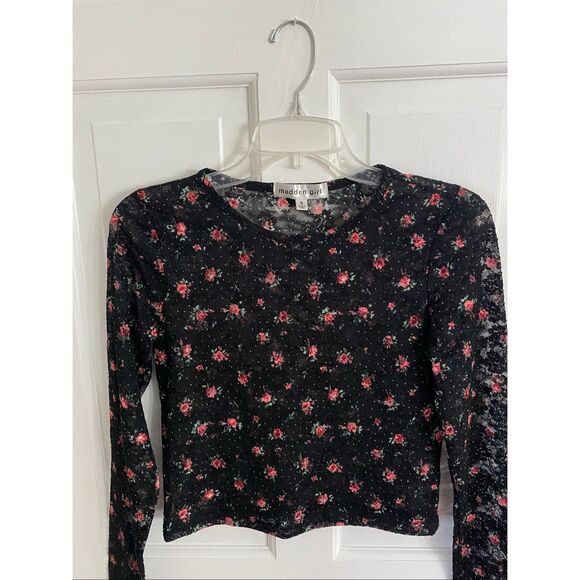 Madden Girl floral print cropped lace top size S - Picture 2 of 10